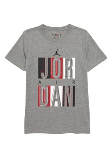 Jordan Kids' Line Up Stack Graphic Tee in Carbon Heather at Nordstrom