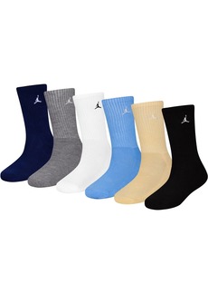 Jordan Youth Everyday Essential 6 Pack Crew Socks, Boys', Size 7-9, Blue