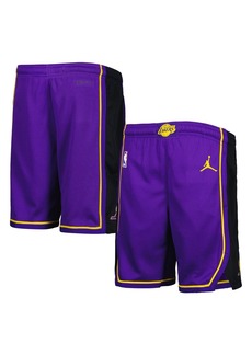 Big Boys Jordan Purple Los Angeles Lakers Statement Edition Swingman Performance Shorts - Purple