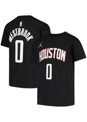 Jordan Youth Boys Russell Westbrook Black Houston Rockets Statement Edition Name Number T-shirt