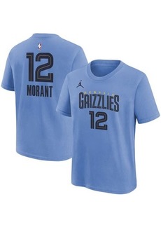 Youth Jordan Brand Ja Morant Light Blue Memphis Grizzlies Statement Edition Name & Number Player T-Shirt at Nordstrom