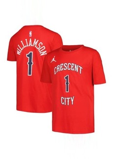 Youth Jordan Brand Zion Williamson Red New Orleans Pelicans Name & Number Statement T-Shirt at Nordstrom