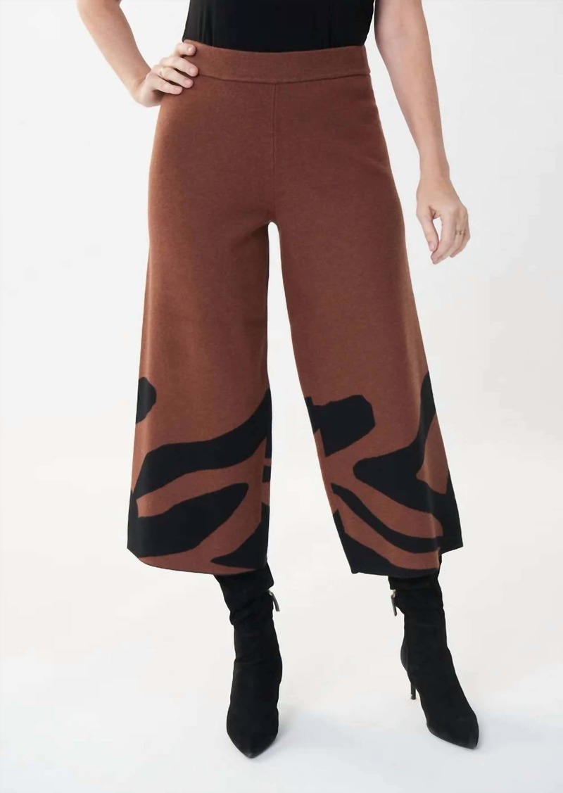 Joseph 3/4 Length Culottes Abstract Print In Toffee/black