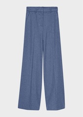 Joseph Alana High-Rise Straight-Leg Flannel Pants