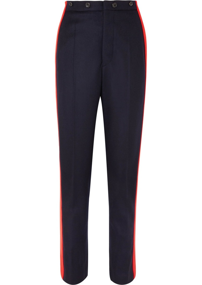 Joseph Annam Striped Wool And Cashmere-blend Felt Straight-leg Pants