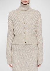 Joseph Button-Down Cable-Knit Cardigan