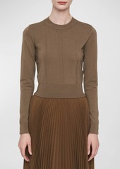 Joseph Crewneck Stretch Cashmere-Blend Sweater