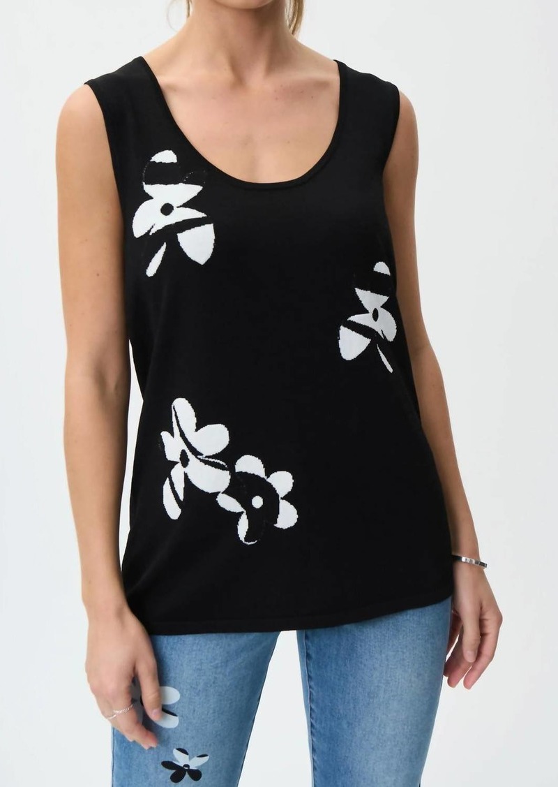 Joseph Floral Print Sleeveless Top In Black /vanilla