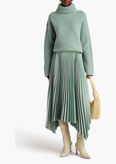 Joseph - Ade pleated satin-crepe maxi skirt - Green - FR 44