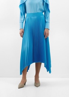 Joseph - Ade Pleated Satin Midi Skirt - Womens - Blue - 34 FR