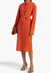 Joseph - Arlington silk crepe de chine midi shirt dress - Orange - FR 34