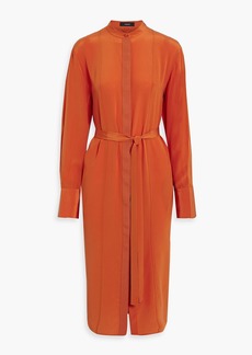 Joseph - Arlington silk crepe de chine midi shirt dress - Orange - FR 34