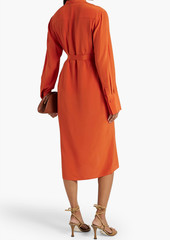 Joseph - Arlington silk crepe de chine midi shirt dress - Orange - FR 34