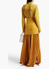 Joseph - Brea gathered silk-crepe blouse - Yellow - FR 40