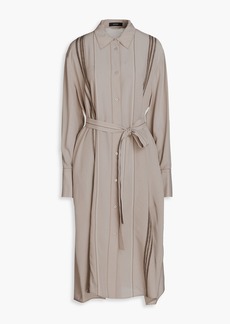 Joseph - Cavell striped silk and wool-blend midi shirt dress - Neutral - FR 34