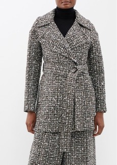 Joseph - Clery Double-breasted Tweed Coat - Womens - Black White