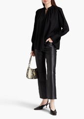 Joseph - Cobden wool and silk-blend gazar blouse - Black - FR 38