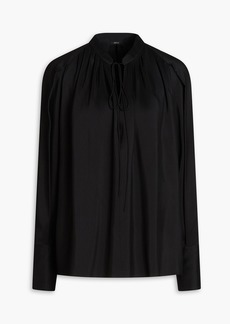 Joseph - Cobden wool and silk-blend gazar blouse - Black - FR 38