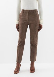 Joseph - Coleman Stretch-suede Trousers - Womens - Brown
