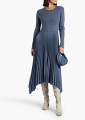 Joseph - Deron pleated wool-blend midi dress - Blue - FR 40