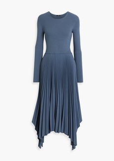 Joseph - Deron pleated wool-blend midi dress - Blue - FR 40