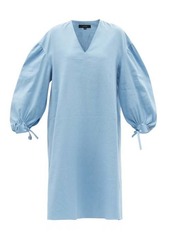 Joseph - Duna Balloon-sleeve Linen-blend Dress - Womens - Light Blue