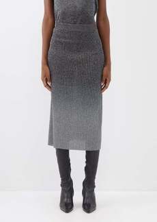 Joseph - Elasticated-waist Dip-dyed Lurex Midi Skirt - Womens - Silver