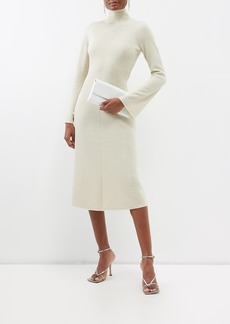 Joseph - High-neck Wool-blend Midi Dress - Womens - Ivory - L