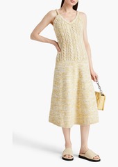 Joseph - Marled cable-knit wool-blend midi dress - Yellow - S
