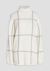 Joseph - Oversized jacquard-knit turtleneck sweater - White - M