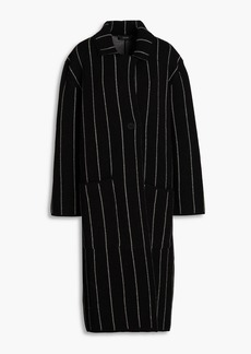 Joseph - Pinstriped jacquard-knit wool coat - Black - XS