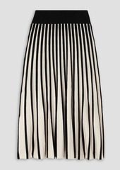 Joseph - Pleated striped knitted midi skirt - White - XS