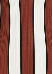 Joseph - Satiny striped ribbed-knit midi dress - Brown - M