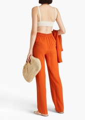 Joseph - Silk crepe de chine straight-leg pants - Orange - FR 34