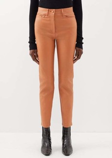 Joseph - Teddy Cropped Leather Trousers - Womens - Orange