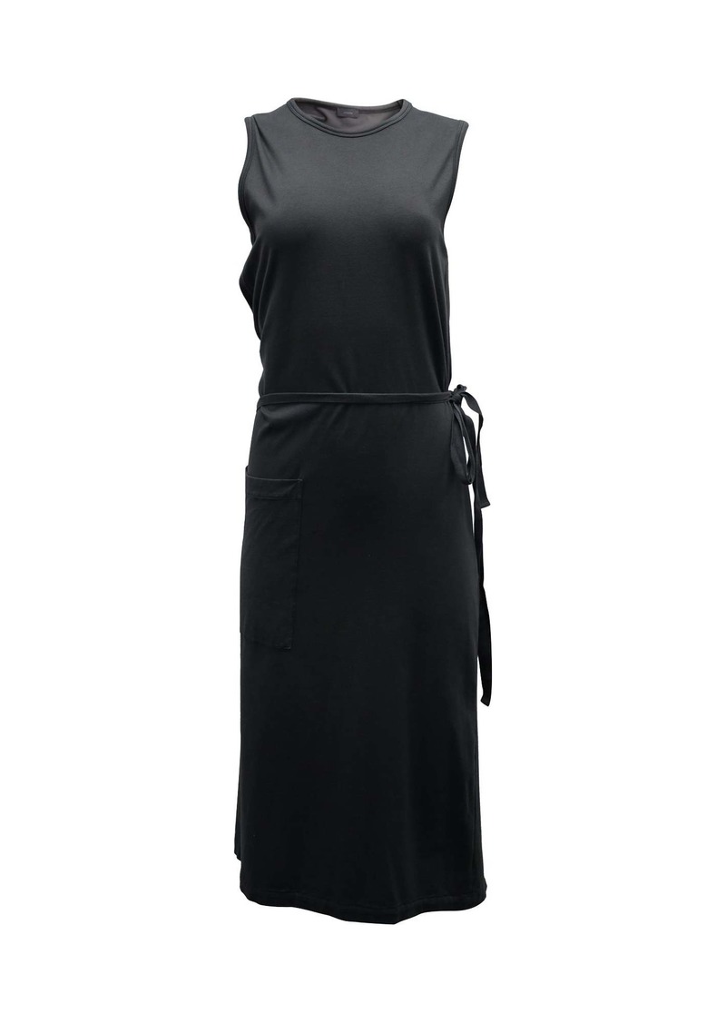 Joseph Belted Midi Dress in Dark Grey Cotton