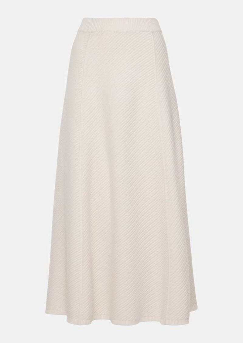 Joseph Ribbed-knit wool-blend midi skirt