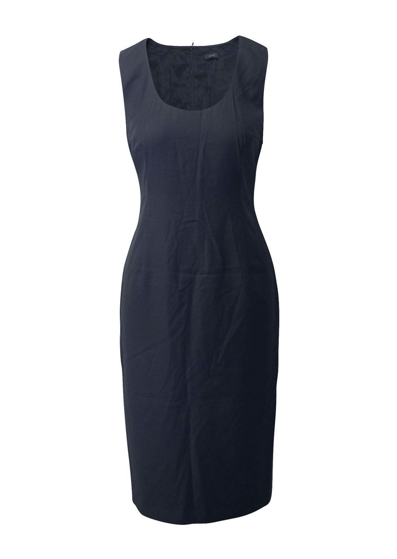 Joseph Sheath Midi Dress in Black Wool