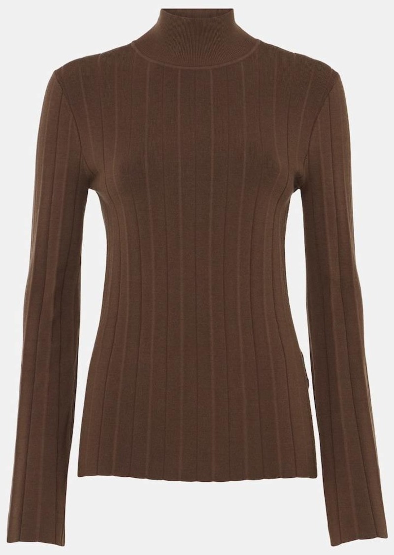 Joseph Silk-blend plissé turtleneck sweater