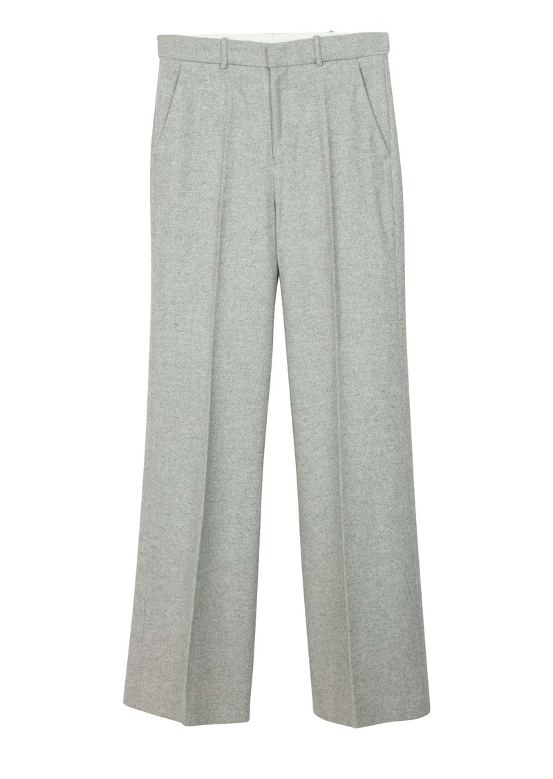 Joseph Straight Trousers in Grey Wool