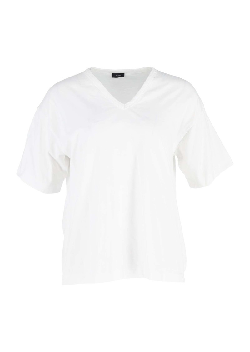 Joseph V-neck T-shirt in White Cotton