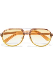Joseph Woman Duke Aviator-style Marbled Acetate Sunglasses Light Brown