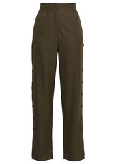 Joseph Woman Odon Snap-detailed Twill Straight-leg Pants Army Green