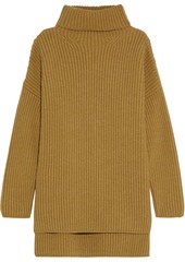 Joseph Woman Oversized Ribbed Merino Wool Turtleneck Sweater Mustard