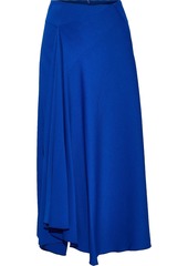 Joseph Woman Percy Asymmetric Draped Cady Midi Skirt Bright Blue