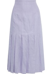 Joseph Woman Pleated Woven Midi Skirt Lilac