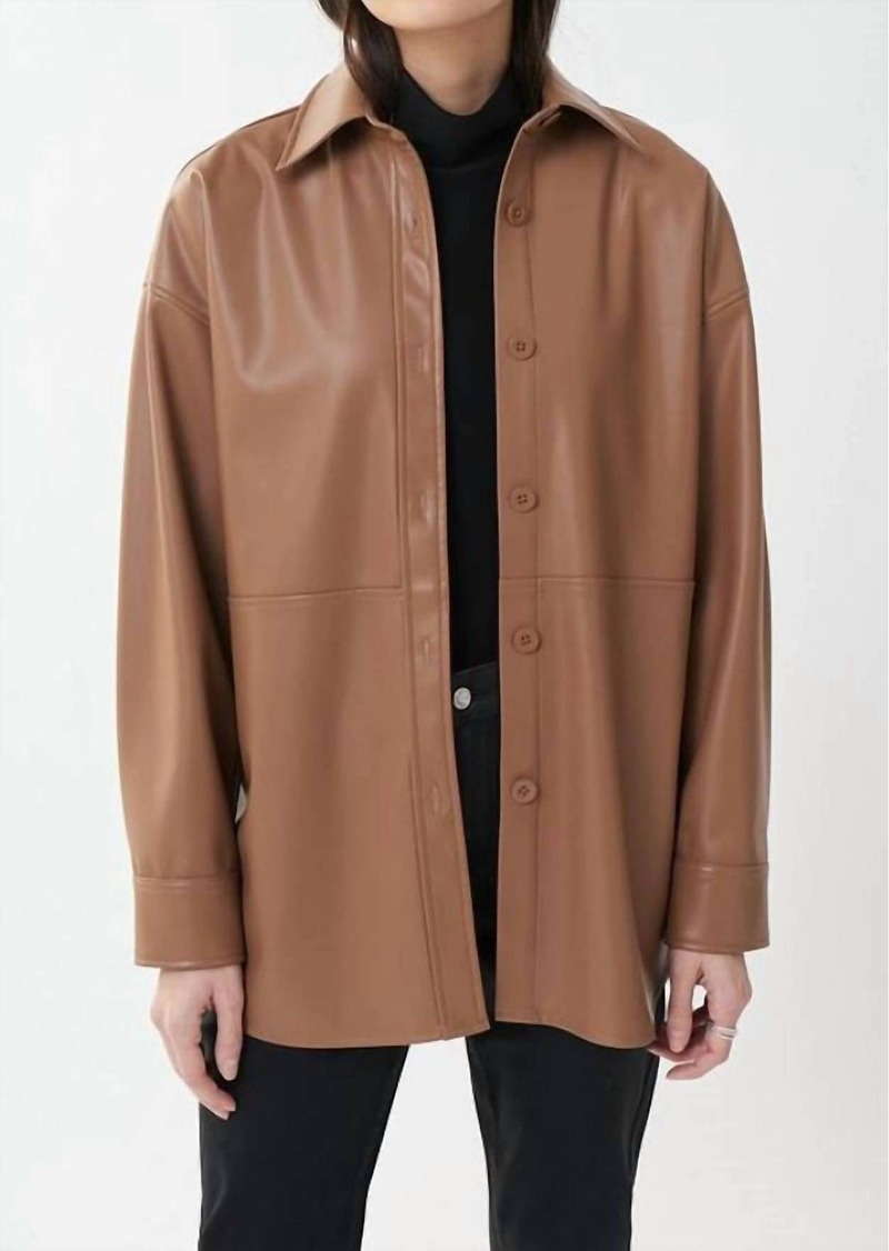 Joseph Leatherette Jacket Style Shirt In Nutmeg