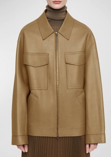 Joseph Lyndhurst Zip-Front Bonded Leather Jacket