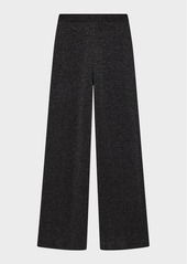 Joseph Metallic Mid-Rise Straight-Leg Lurex-Wool Pants