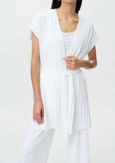 Joseph Pleated Cover Up Sweater In White
